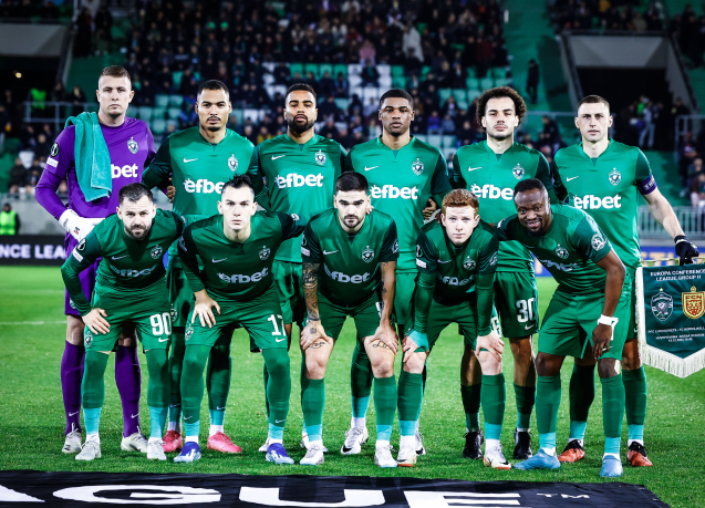 RAZGRAD, BULGARIA - OCTOBER 22: The team of Ludogorets line-up